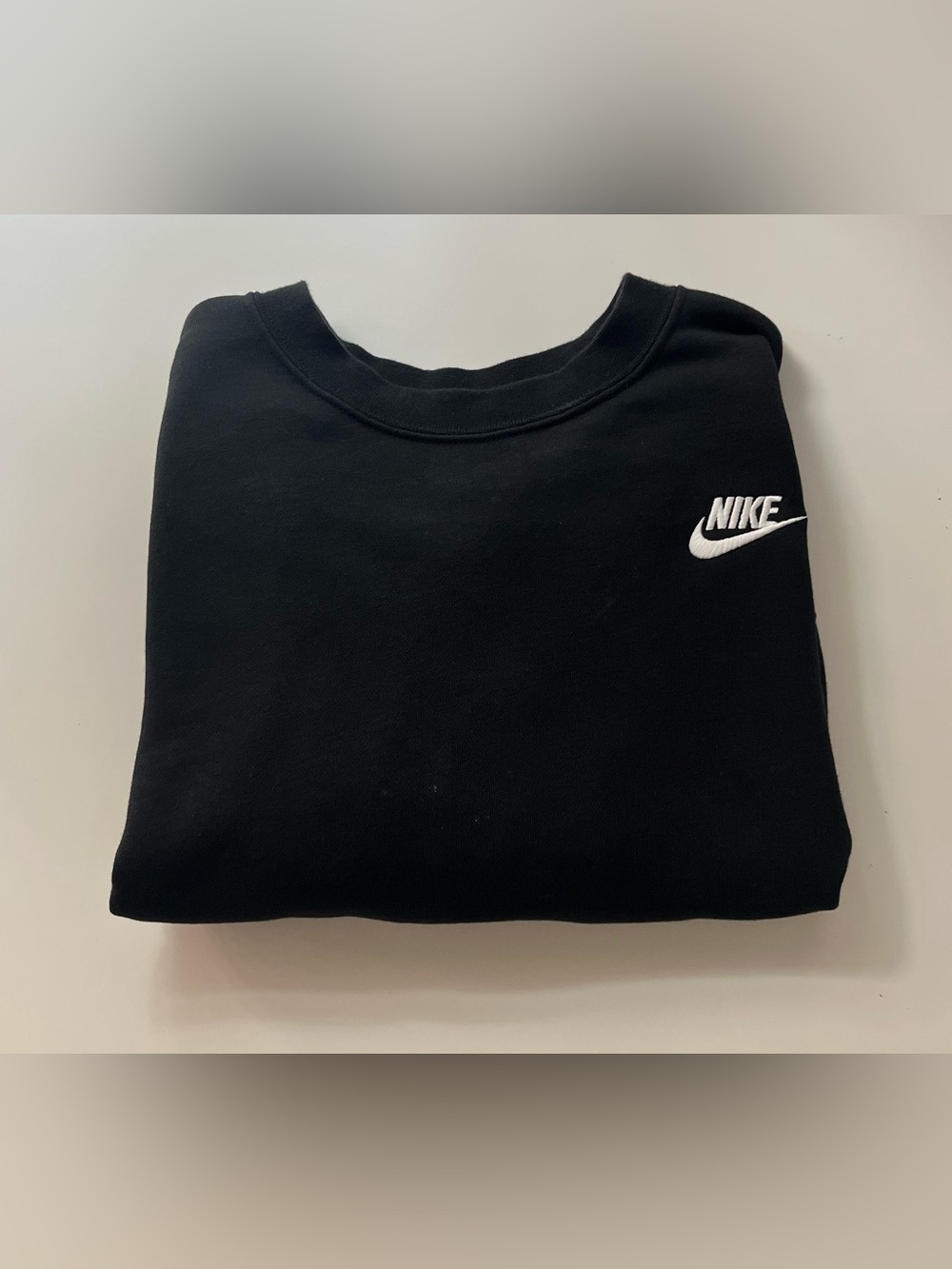 Nike Black Sweatshirt with White Swoosh Logo